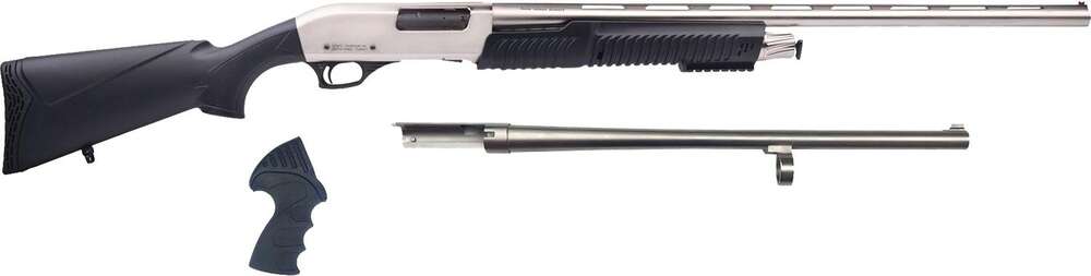 Rifles Long Guns Rock Island Armory Ready Series RIA 3-N-1 12G Chrome Shotgun 18.5/28 5RD